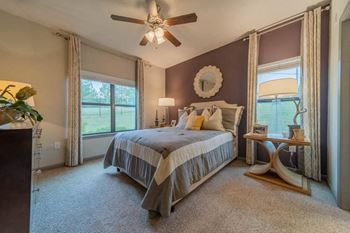 Ceiling fans in living room and bedrooms